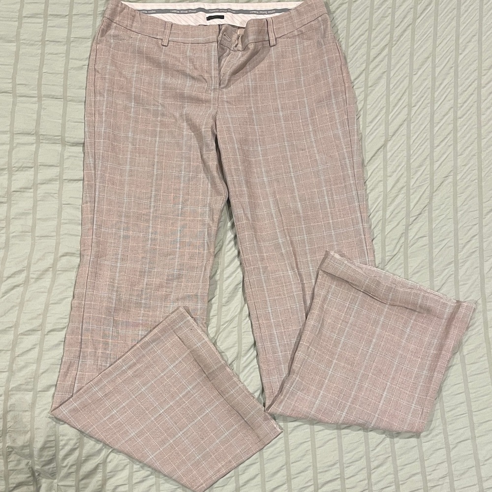 Express Plaid Trousers in Light Pink and White